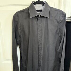 Hugo Boss Men's Cotton Button Down Dress Shirt - Black, SZ 39 / 15.5 Good Cond!